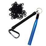 nawaish Wacky Rig Tool and 300 PCS Worm O-Rings,Wacky Ring Tool, Wacky Worm Kit for Senko Stick Soft Baits (Blue Tool + 300 Black O-Rings)