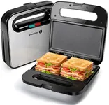 Aigostar Sandwich Maker, Non-Stick Panini Press Sandwich Maker Breakfast Grilled Cheese Maker, Stainless Steel Tostadora de Pan