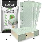 Bed Bug Glue Traps – 12 Pack | Sticky Indoor Pest Control Trap for Use with Beds and Other Furniture | Adhesive Crawling Insect Trap, Monitor, and Detector