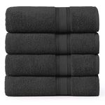 LANE LINEN Large Bath Towels - 100% Cotton Bath Sheets, Extra Large Bath Towels, Zero Twist, 4 Piece Bath Sheet Set, Quick Dry, Super Soft Shower Towels, Highly Absorbent Bathroom Towels - Black