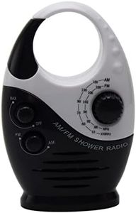 Shower Radio, Waterproof Shower Radio, 1Pc Adjustable Volume Shower AM FM Button Speaker Portable Waterproof Speaker Bathroom Shower Speakers Wireless Radio with Top Handle.(Black)