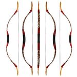 wolfman Traditional Bow Set Recurve Bow Set Longbow Sport Bow Archery Set Hunting Bow Set Handmade Wooden Bow Asian Mongolian Bow Horsebow for Adults Teenager Beginner Left and Right Hand(H, 20Lbs)