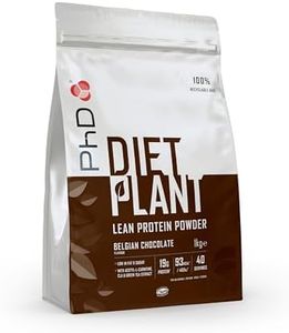 PhD Nutrition | Diet Plant | Vegan Protein Powder | Pea & Soya Protein Blend with CLA, BCAA’s, L-Carnitine & Green Tea Extract | 100% Recyclable Packaging | Belgian Chocolate, 1kg (130847)