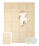 Stylish Baby Play Mat 1.7x1.2m, Sand - 16 XL Foam Play Mat Tiles Hygge Design - Thick Puzzle Mat for Baby Crawling, Soft Play, Playpen - Non-Toxic, Odourless, Easy-care, Washable Foam Mats for Kids