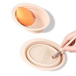 MSQ Silicone Makeup Brush Cleaning Mat Foldable Silicone Brush Cleaning Bowl Cosmetic Brush Cleaning Pad Adjustable Foldable Cosmetic Brush Cleaning Scrubber