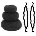 Chanderkash Black Pack Of 3 Hair Donuts And 1 Bun Juda Maker Combo Hair Accessory Set (Black)