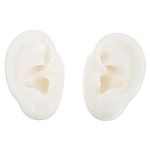 Silicone fake Ear, Model Soft Earmold Ear Displays Earphone Earrings Jewelry Show Props for Displays Practice Teaching Tool 1 Pair- M