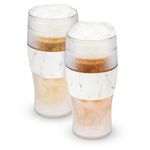 Host Freeze Beer Glasses, Frozen Beer Mugs, Freezable Pint Glass Set, Insulated Beer Glass to Keep Your Drinks Cold, Double Walled Insulated Glasses, Tumbler for Iced Coffee, 16oz, Set of 2, Marble