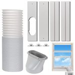 Portable Air Conditioner Windows Vent Kit, Adjustable Window Seal with 5.9 Inch Diameter, 59 Inch Length Exhaust Hose for A/C Unit Universal for Sliding Horizontal or Vertical Windows