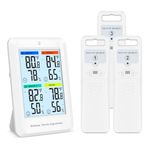 ORIA Digital Thermometer Hygrometer with 3 Remote Sensors, Indoor Outdoor Thermometer Wireless with Backlit, Comfort Icon, Min/Max Value,℉/℃, Temperature and Humidity Monitor for Home, Greenhouse