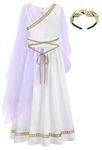 ReliBeauty Kids Greek Goddess Gostume Girls with Headband,7-8/140