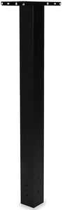 Ilyapa Black Mailbox Post for Outside Modern Mailbox, 43x4x4 inch Metal Post Sleeve with Two Universal Mounting Plate Brackets for Curbside Residential Mailboxes, Heavy Duty Outside Mailbox