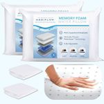 Mediflow Water Pillow - Original Collection, Memory Foam Pillow. Orthopedic Pillow for Neck Pain Relief, Adjustable Water Pillow for Sleeping. (Two Pillows, Two Pillow Protectors)