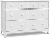 Storkcraft Moss 6 Drawer Universal Double Dresser (White) – GREENGUARD Gold Certified For Kids Nursery, Drawer Organizer, Chest of Drawers