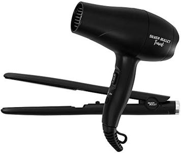Silver Bullet Luxe Travel Set 2200W Hair Dryer & Straightener, Black