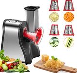 FOHERE Electric Cheese Grater Salad Maker, Electric Slicer Shredder for Home Kitchen Use, One-Touch Easy Control, Electric Grater for Vegetables, Cheeses and Nuts, BPA-Free, Red