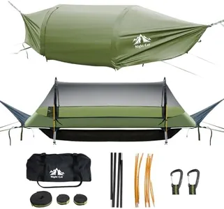 Night Cat Flat Lay Hammock Tent with Mosquito Net Waterproof Rainfly Storage Room for 1 Person Backpacking Hiking Camping Lightweight 330LBS 87x28x19in