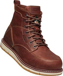 KEEN Utility Men’s CSA San Jose 6” Alloy Toe Wedge Work Boots Construction Boot, Gingerbread Brown/Off White, 11 D (Medium) US