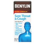 BENYLIN Extra Strength Sore Throat and Cough Syrup, Relieves Sore Throat and Wet Cough, 100mL