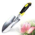 Garden Trowel & Hand Wide Shovel Pointed with Soft Rubberized Non-Slip Ergonomic Handle for Planting, Transplanting, Weeding, Moving and Smoothing Soil - Gardening Gift (Yellow)