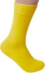 Rambutan Men's Space Collection Bamboo Seamless Dress Socks US 8.5-12.5 Multi Color (Yellow)