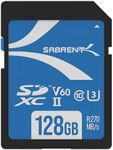 SABRENT SD Card 128GB V60, UHS-II Card SDXC, Memory Card, Class 10, U3, Full HD & 8K UHD Card, 270MB/s for Professional Photographers, videographers, Vloggers (SD-TL60-128GB)