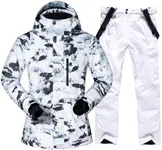 Men Ski Jacket Ski Pants Winter Warm Windproof Waterproof Outdoor Sports Snowboarding Ski Coat Trousers Ski Suit, shanqun+WT M