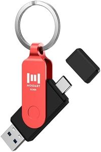 MOSDART 512GB USB C Dual Flash Drive Speed Up to 150MB/s with Keychain - 2 in 1 OTG USB3.1 Type-C Thumb Drive Memory Stick for USB-C Android Phones, iPhone 15, MacBook, iPad, Computers, etc. Red