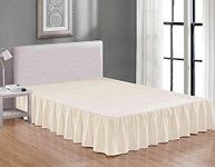 Ruffle Bed Skirt with Split Corners Bedskirt 16 Inch Tailored Drop Easy Fit Shrinkage and Fade Resistant Ultrasoft Microfiber/Poly Cotton Dust Ruffle Ivory_Double Size