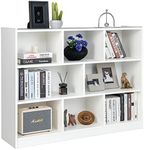 Giantex Wood Storage Cube Bookcase, 3 Tier 8 Cube Open Shelf Storage Cabinet, Multipurpose Bookshelf, Display Shelf for Living Room, Bedroom, Kid's Playroom, Reading Nook (White)