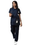 UNIFORM CRAFT Women’s Scrub Suits DSVX || 4 pocket scrubs | Ideal for doctors, dentists, vets, nurses & healthcare professionals (Olive Blue, M)