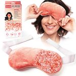 LEOXE Heated Eye Mask For Dry Eyes, Microwave Heat Pad With Himalayan Pink Salt - Hot & Cold Compress For Headache, Migraine Relief, Sinusitis Treatment