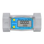 CGOLDENWALL 1.5 Inch Turbine Flow Meter LCD Digital Display Flowmeter with 1.5" Inlet/Outlet, Flowmeter for Diesel Kerosene Gasoline, Flow Rate Range 10-73.5 GPM