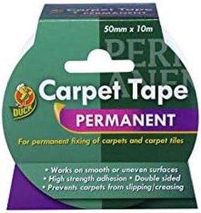 Duck Double Sided Carpet Tape Heavy Duty, Extra Strong Rug Tape For Vinyl Flooring, Gripper Rug Tape for Wood Floors, Stop Rug Sliding 50mm x 10m