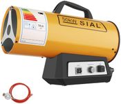 SIAL 171,000 Btu/hr Gas Fan Heater Portable Heater Gas Heat Cannon Hot Air Blower Workshops Heater Mechanical Switch Piezo Ignition, Yellow, 50KW