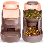 Pets Feeder Set Dog Feeder Cats Feeder with Water Dispenser Automatic Gravity Big Capacity Pets Feeder Auto for Small Medium Big Cats Dogs (brown)