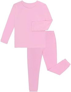 GUISBY Baby Boy Girl Pajama Set, Soft Rayon of Bamboo Toddler Snug fit Long Sleeve with Pants Pjs Sleepwear Pink 18-24 Months