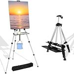NIECHO 66 Inches Silver Easel Stand