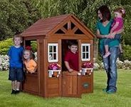 Backyard Discovery Timberlake Playhouse - The Backyard Discovery Timberlake Cedar Wooden Playhouse Is Great Fun For The Whole Family