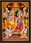 SAF Ram Darbar Sparkle Coated Framed Home Decorative Gift Item Painting (13.25 inch x 9.25 inch) SAFR3276 (Religious)(Multicolour,Religious)