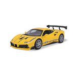 Bburago 18-26307 Ferrari Racing 488 Challenge 1:24 Scale Die-Cast Collectible Car, Yellow