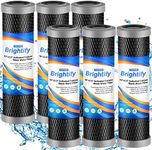 Brightify 10"x2.5" 5 Micron Carbon Water Filter, Whole House Carbon CTO Water Filter Cartridge Replacement Fits Culligan D-10A, P5-D, DuPont WFPFC8002, SCWH-5, GE FXWTC, Whirlpool WHCF-WHWC, 6 Pack