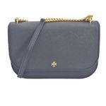 Tory Burch Emerson Flap Tory Gold Hardware Women's Shoulder Bag, Navy Blue, Grey, One Size