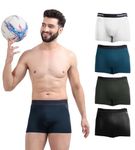 FREECULTR Men's Underwear Anti Bacterial Micromodal Airsoft Trunk - Non Itch No Chaffing Sweat Proof - Cloud White,Midnight Blue,Prussian Blue,Pot Black,Seaweed Green Size 2XL Pack 5