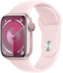 Apple Watch Series 9 [GPS + Cellular 41mm] Smartwatch with Pink Aluminum Case with Pink Sport Band S/M. Fitness Tracker, Blood Oxygen & ECG Apps, Always-On Retina Display