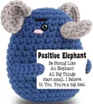 BackURyear Elephant Gifts for Men Women, Cute Inspirational Birthday Graduation Gift for Daughter Son Him Her Teen Boy Girl Friends, Office Gifts for Coworkers, Funny Crochet Elephant Present