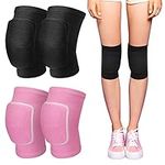 Stretchy Dance Knee Pads, 2 Pairs of Soft Breathable Knee Brace Supports with Soft Sponge for Girls& Women, Adjustable Volleyball Knee Pads Dancing Football Yoga Sport Exercise Knee Protector(L)