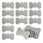 Blank Bone Shape Dog Tags 304 Stainless Steel Stamping Blanks Engraving Blank 50 * 28mm 25 Pack