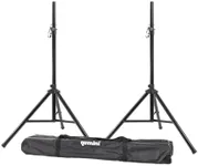 Gemini Sound ST-Pack Heavy Duty Professional Audio Universal DJ Fold-Out Telescoping Tripod Steel Speaker Stands (Set of 2), Up to 80" Inches Tall, 200lb Weight Capacity with Carry Bag Included,Black