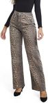 ETTELO Women's Jeans Straight Leg Casual High Waisted Stretch Trendy Leopard Pull On Jeans for Women